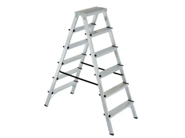 double échelle en aluminium,double face,2x6marche(s),estrade H 1,3m