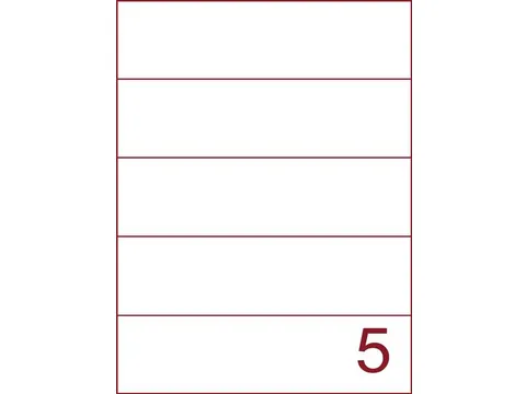 Rillprint Etiket 210x59.4mm 5 op een vel 1000 Vel