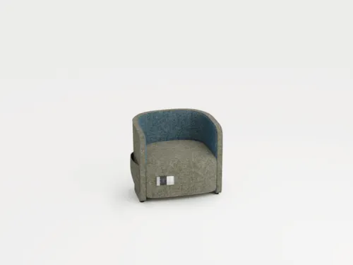 fauteuil,1-zits,stof lichtgrijs/lichtblauw,HxBxD 760x860x760mm