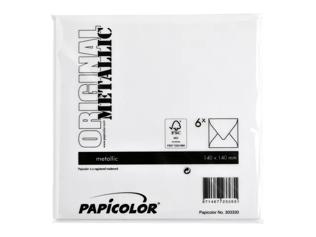 Envelop Papicolor 140x140mm Parelwit Gegomd