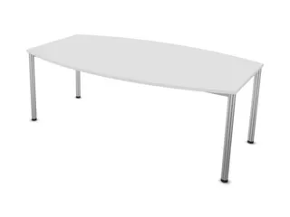 vergadertafel HxBxD 74x200x120cm vatvormig Bl-wit alu - 1