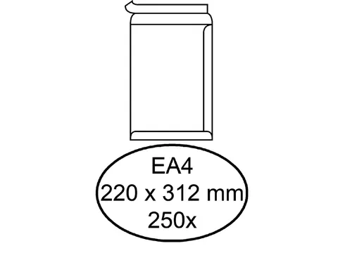 Envelop Hermes Akte Ea4 220x312mm Zelfklevend Wit doos à 250 stuks