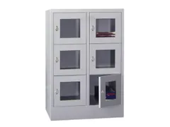 lockerkast,HxBxD 1187x800x500mm,2x3vakken,RAL7035,front RAL3000