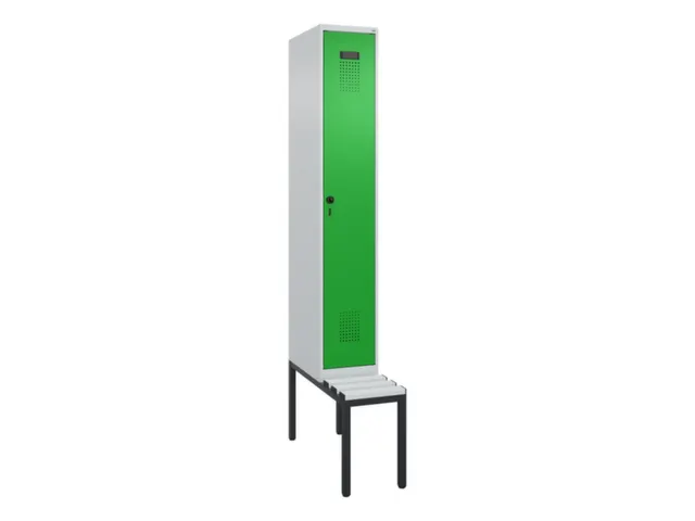 locker met bank,voor scheiding van kleding,HxBxD 2120x300x815mm,1vak