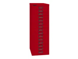 kantoor-ladekast HxBxD 860x279x380mm 15 laden romp kardinaalrood staal