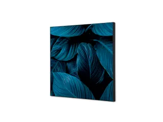 Wanddecoratie Textiel Set 40x40cm Botanische Bladeren Blauw - 1