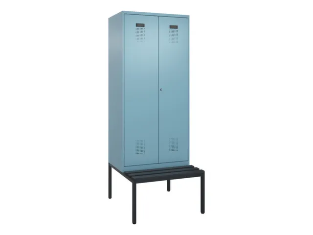 locker met bank,voor scheiding van kleding,HxBxD 2120x800x815mm,2vak