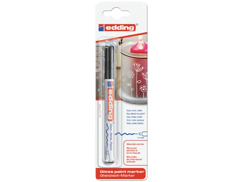 Viltstift edding 751 lakmarker rond zwart 1-2mm blister