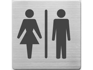 Pictogram Alco RVS 90x90x1mm - WC dames en heren - - 1