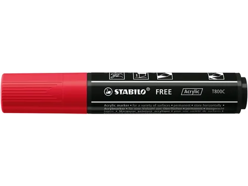 Acrylmarker STABILO Free Acrylic T800C karmijnrood 2-10mm