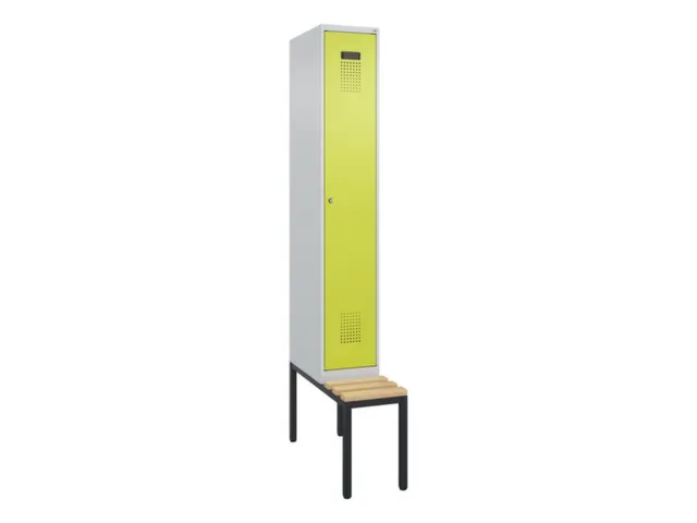 locker met bank,voor scheiding van kleding,HxBxD 2120x300x815mm,1vak