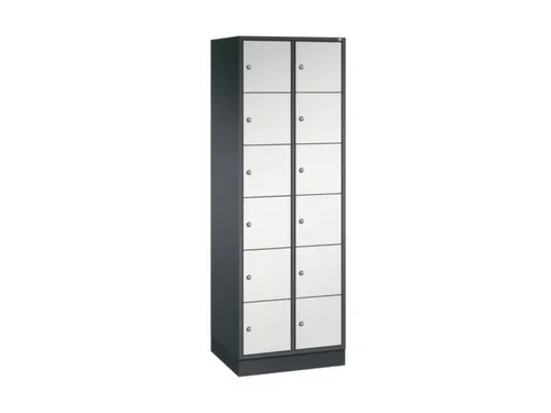 lockerkast,RAL 7021/RAL 7035,HxBxD 1950x620x500mm,2x6vakken,cil.-slot