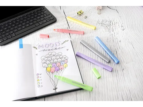 Markeerstift Eberhard Faber Pastel 6st. vierkant in etui