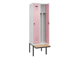 locker met bank,voor scheiding van kleding,HxBxD 2120x600x815mm,2vak