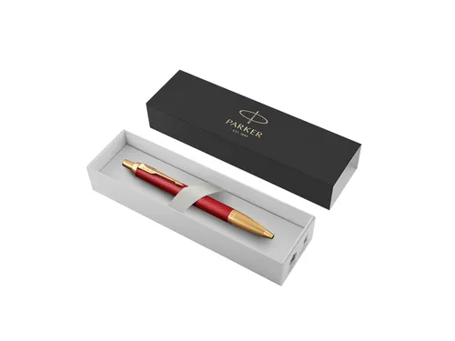 Balpen Parker IM Premium Red Lacquer GT Medium Blauwe inkt
