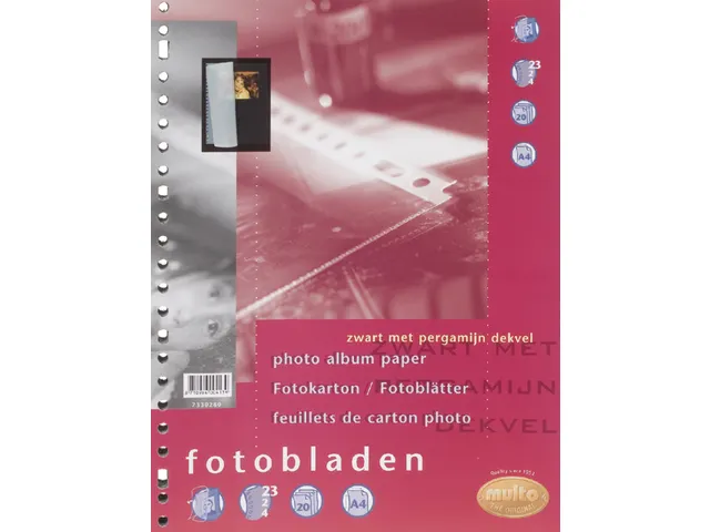 Fotobladen Multo A4 23-Gaats Zwart Met Pergamijn 20 vel