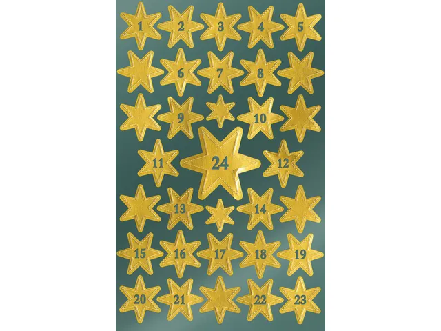 Étiquette Z-design De noël étoiles dor - 2 feuilles