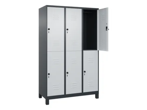 dubbeldekse locker,HxBxD 1950x1200x500mm,3x2vak.,vak B 400mm