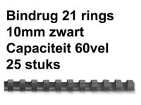 Bindrug Fellowes 10mm 21-rings A4 zwart 25stuks