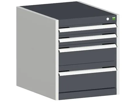 ladekast HxBxD 600x525x525mm 4laden romp RAL7035 front RAL7016