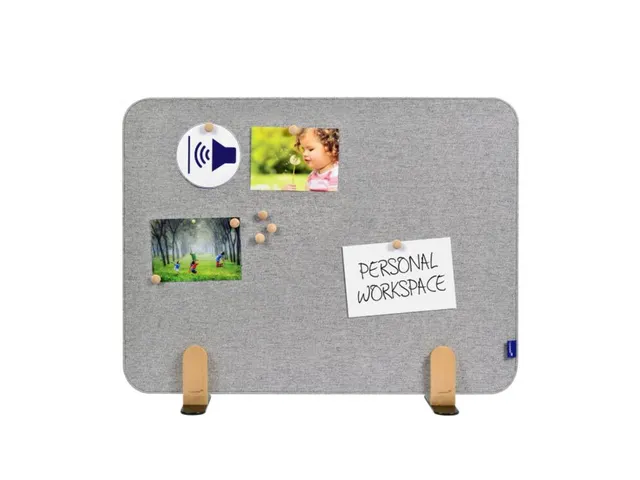 Elements Bureauscherm akoestisch 60x80cm Licht Grijs Houders