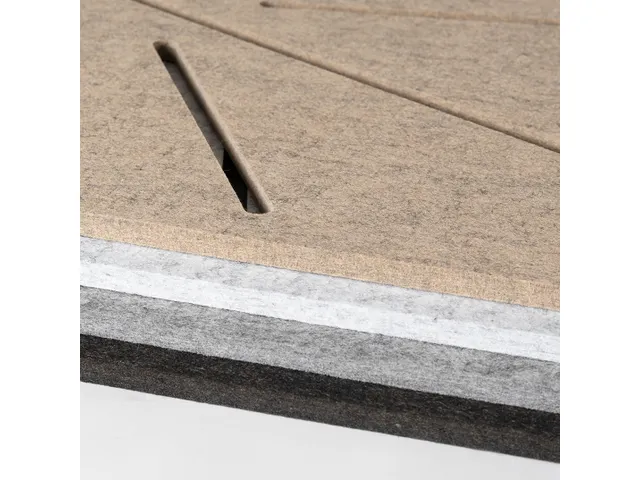 Akoestisch wandpaneel 8-hoek met patroon uitsnede 100x100cm Zand