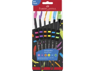 Penselen Faber-Castell Soft Touch zwart set 6 stuks - 1