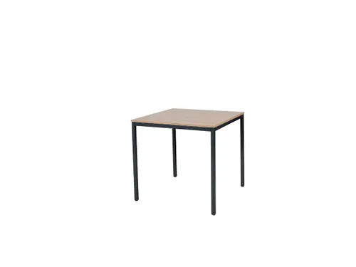 Domino Basic Tafel Vaste Hoogte 800x800mm Hav/Kers 25mm Zwart 4-Poots