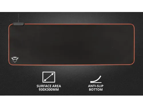 GXT 764 Glide-Flex XXL Muismat met RGB-verlichting 93x30cm zwart