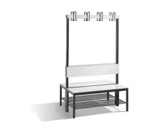 omkleedbank,HxLxD 1650x1000x760mm,HPL wit,frame staal RAL7021