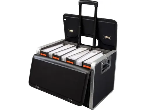 Trolley pilotenkoffer Alassio PARMA zwart imitatieleer.