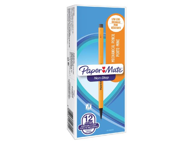 Potlood Paper Mate non stop HB met clip en gum | PotlodenWinkel.nl