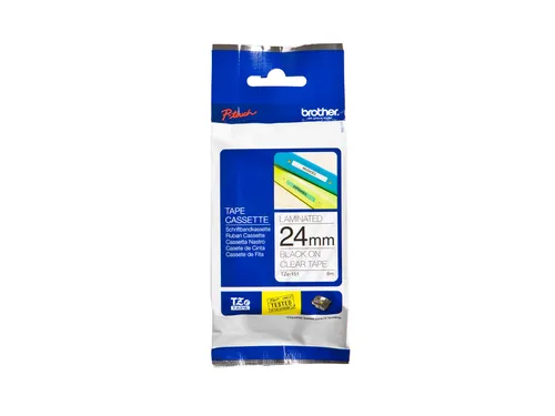Labeltape Brother P-touch TZe-151 standaard 24mm zwart op transparant