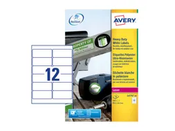 Weerbestendige etiketten Avery 99.1x42.3mm Polyester wit 240 stuks