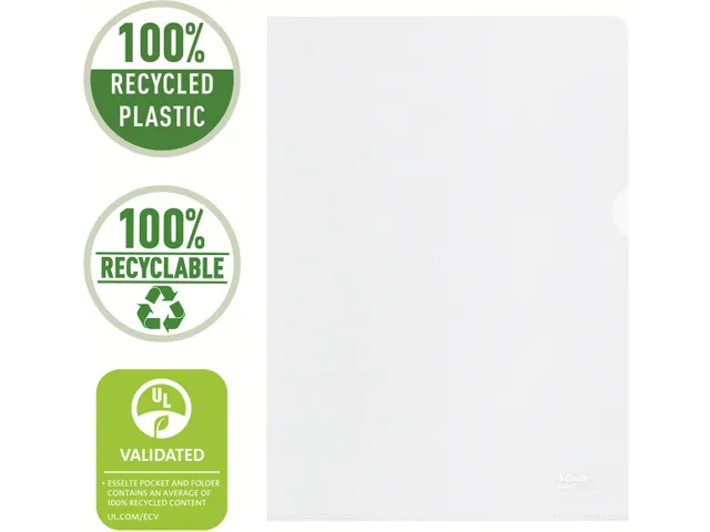 L-map 100 % gerecycleerd transparant 20 stuks