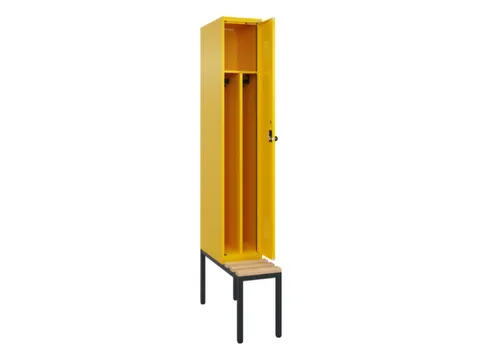 locker met bank,voor scheiding van kleding,HxBxD 2120x300x815mm,1vak