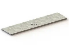 legbord,v. inhaakstelling,BxD 1250x300mm,vakl. 80kg,m. lengtekanaal