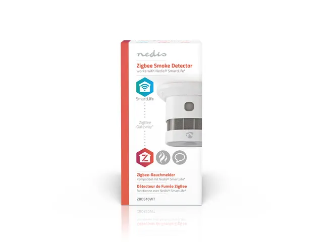 Rookmelder Nedis Zigbee 3.0 Wifi 10 jaar wit