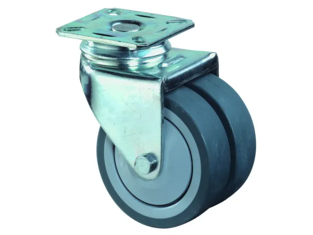 Dubbele Apparatenwiel Plaat 50x2x18mm Draagverm. 60kg