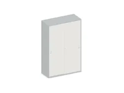 Schuifdeurkast 1540x1000x430mm Romp Lichtgrijs Decor Front Wit