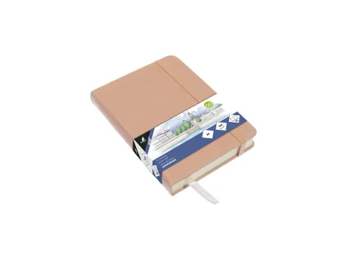 Schetsboek Kangaro A6 oud roze PU hardcover 80 blad 140 grams roomwit