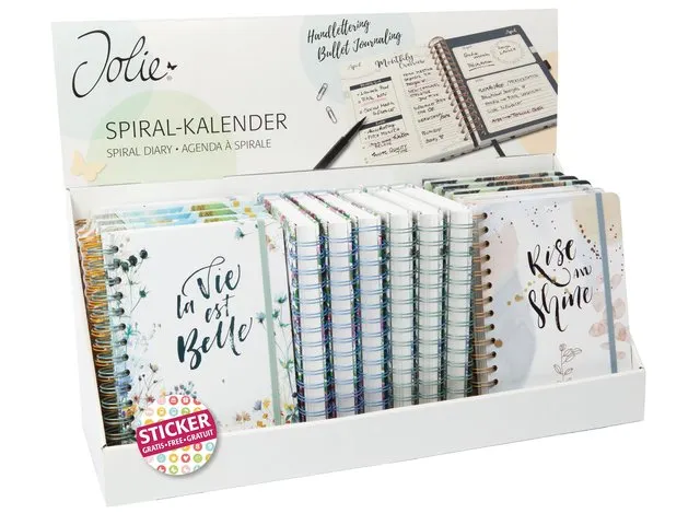 Inhoud agenda's Jolie 2027 spiraal HC display SP043 Topper ST036 meebe