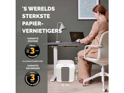 Papiervernietiger Fellowes LX25 4x37mm wit