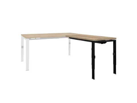 Bureau Linesto N4 aanbouwtafel 120x60cm honey castello 25mm zwart