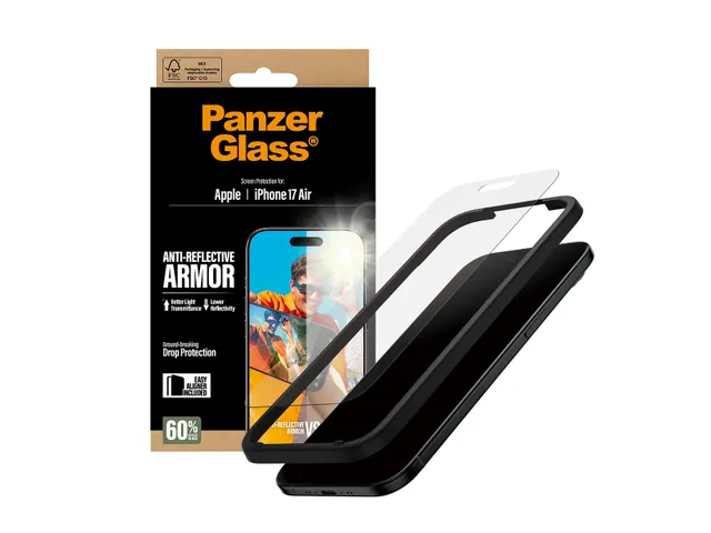 PanzerGlass Anti-Reflective Armor Screen Protector iPhone Air w. Ea