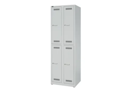 Dubbeldekse garderobekast,HxBxD 1850x600x500mm,2x2vak.,vak B 300mm