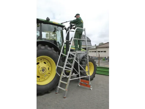 verrijdbare treden-platformladder,eenzijdig,7trede(n),stand H 1,65m