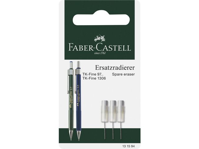 reservegum Faber Castell met reinigingsnaald set a 3 stuks | FaberCastellShop.nl