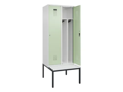 locker met bank,voor scheiding van kleding,HxBxD 2120x800x815mm,2vak