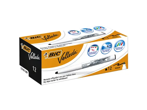 Viltstift Bic Velleda 1741 whiteboard rond medium zwart